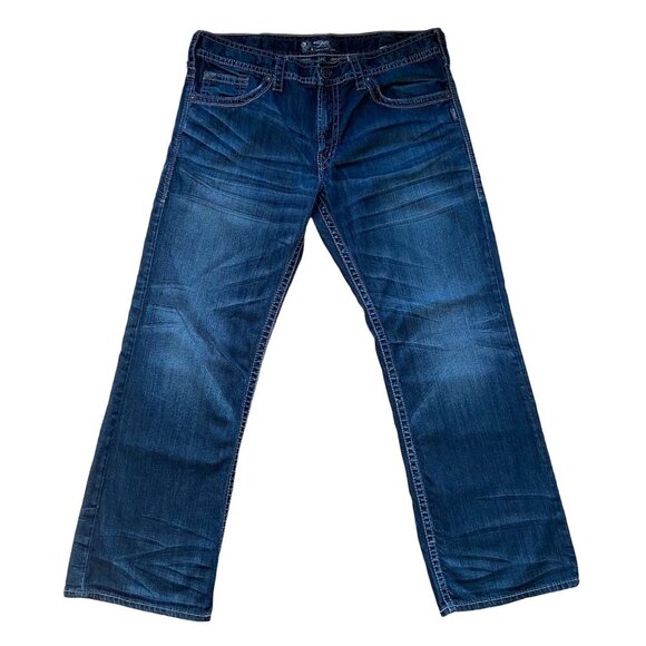 Silver Jeans Co. ZAC Men’s Relaxed Fit Straight Leg size 38 Blue Denim Jean - Picture 1 of 14